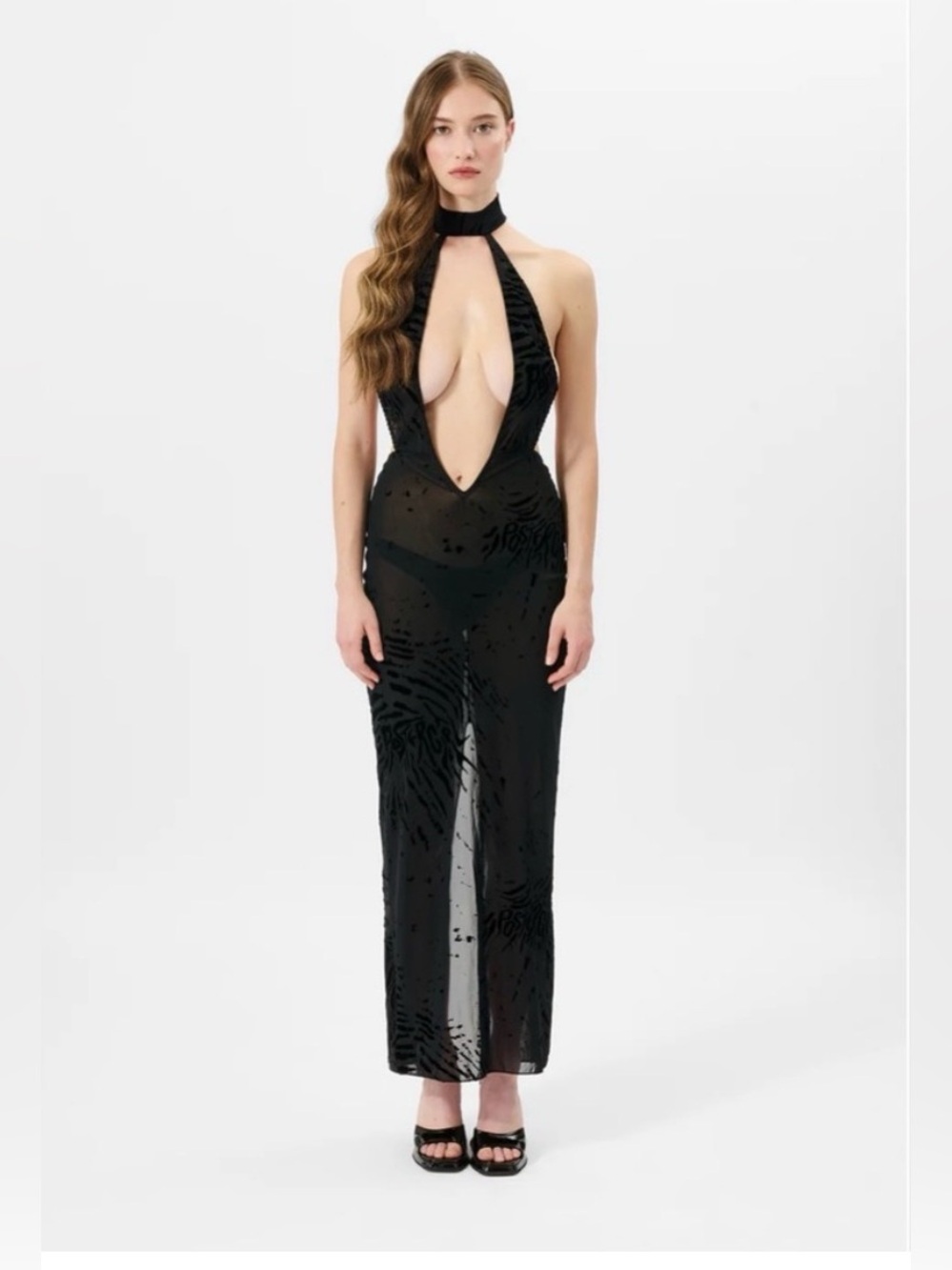 POSTER GIRL BARE DRESS BLACK ZEBRA PRINT